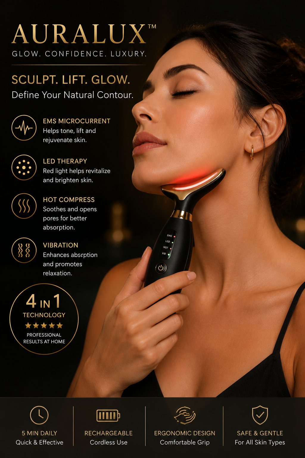 AuraLux Neck & Face Massager